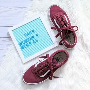 Maroon / Burgundy Vans - Women's 8 Men's 6.5 - Skate Shoes Low Side Stripe